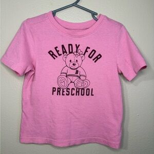 Old Navy Teddy Bear Basic T-shirt Girls Size 3T Pink Graphic